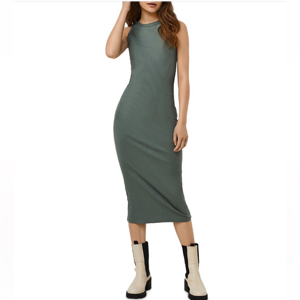 AWARE by VERO MODA Bodycon Ribbed Stretch Organic Cotton Tank Dress